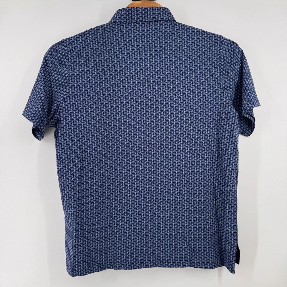 Polo Ralph Lauren Polo Shirt Men XL Navy Blue Performance Crest Shield Pattern